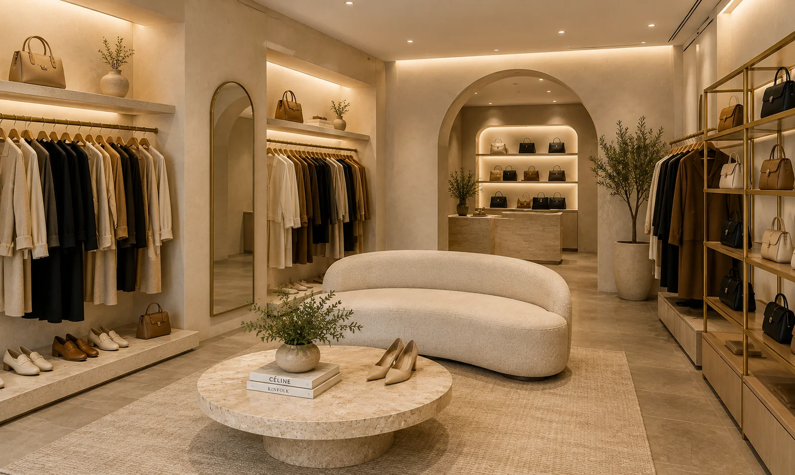 Artisan lifestyle store interior featuring handmade decor, clothing, ceramics and decorative objects